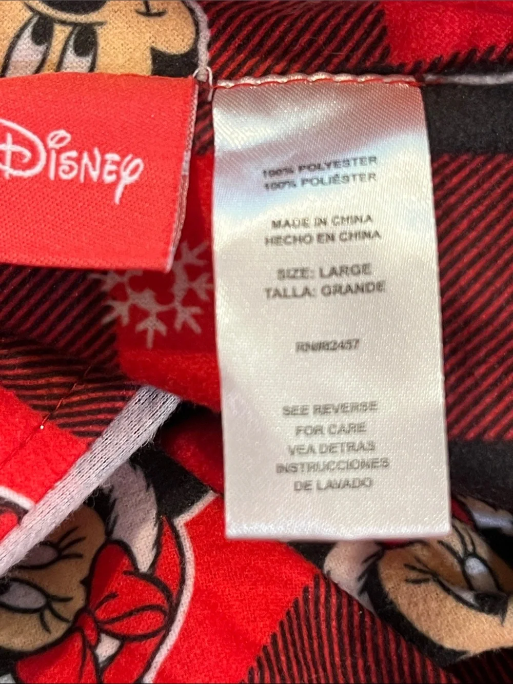 Disney Red and Black Plaid Minnie Mouse Pajama Set - Picture 3 of 5